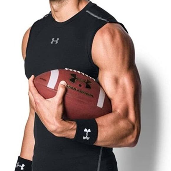 Under Armour Men's 3-inch Performance Wristband 2-Pack - Black - Picture 3 of 4